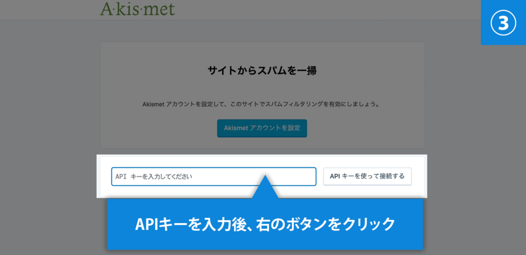 API keyを入力②